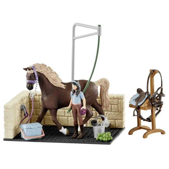Μινιατούρα Schleich Horse Club 42438 Washing Area with Emily & Luna