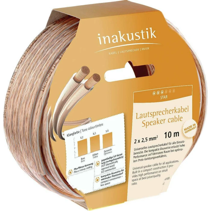 Καλώδιο Ηχείων Inakustik Star Speaker Reels 10m 2 x 2,5 mm