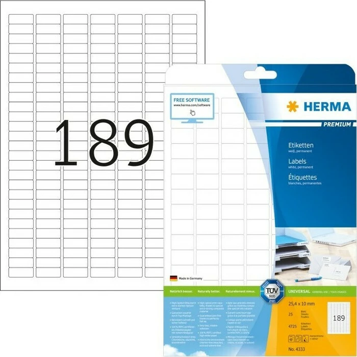 Ετικέτες Herma 25,4x10 25 Sheets DIN A4 4725 pcs. 4333