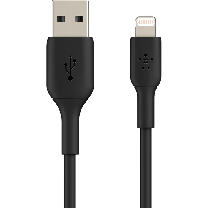Καλώδιο USB Belkin Lightning 2m, PVC, black, mfi cert.