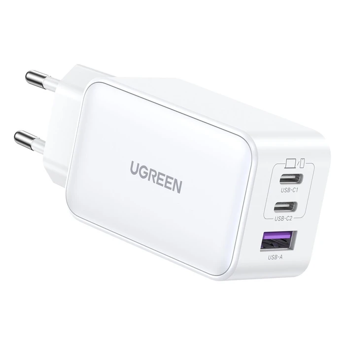 Φορτιστής Πρίζας Ugreen Nexode USB-A+2*USB-C 65W GaN Tech Fast White