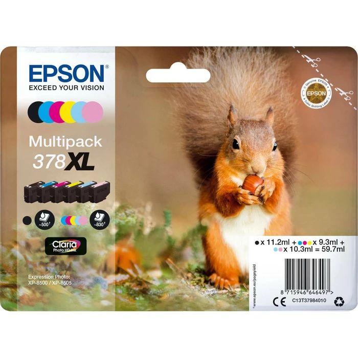 Μελάνι Epson Multipack Claria Photo HD T 378 XL (6 colors) T 3798