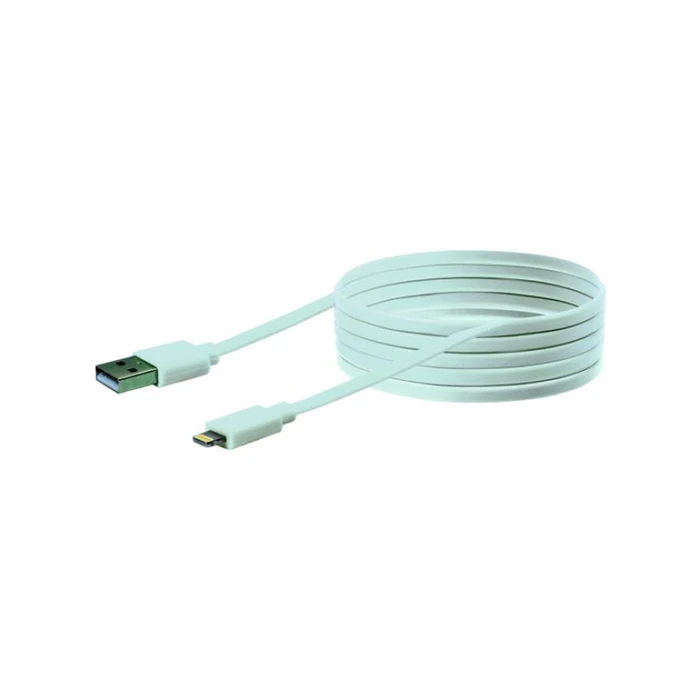 Καλώδιο USB Schwaiger 2.0 Apple Lightning 2.0m flat white