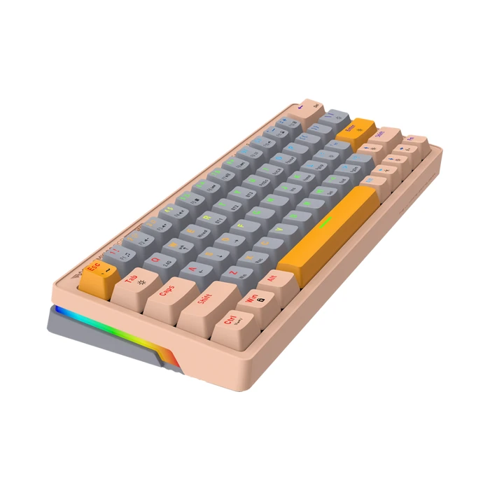 Gaming Πληκτρολόγιο Armaggeddon Trimode Mech Rgb Linear 63keys Gmk-100 Autumn