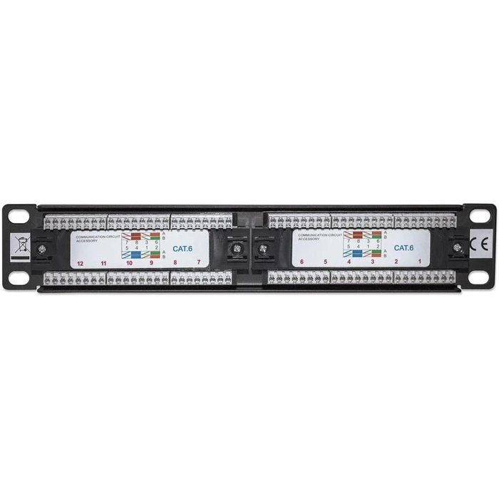 Patch Panel Intellinet 10" 1HE 12-Port Cat6 UTP Black