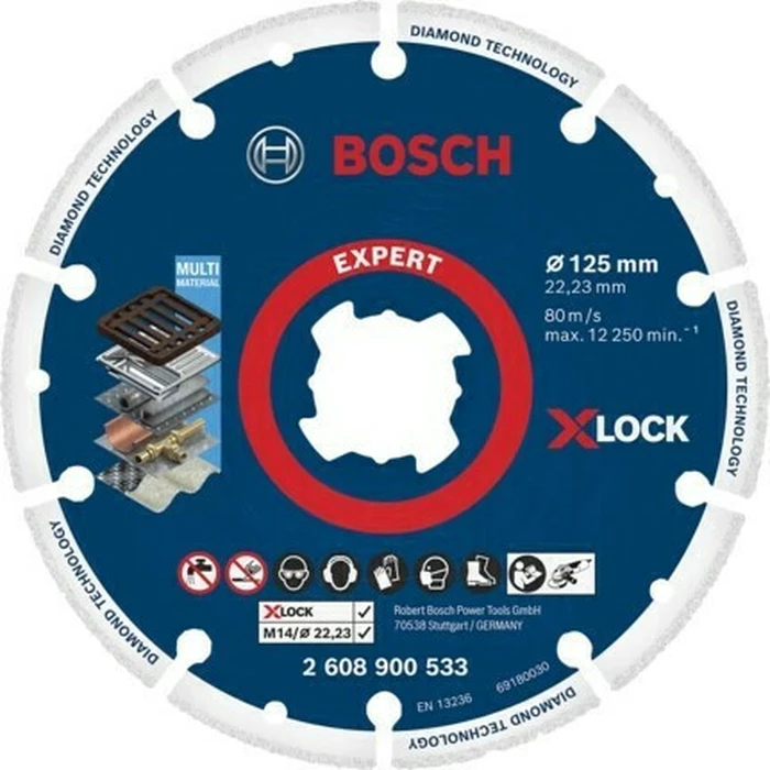 Δίσκος Κοπής Bosch X-LOCK Dia Cutting Disc 125x22.23mm