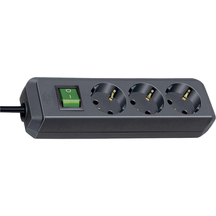 Πολύπριζο Brennenstuhl ECO-Line 3 fold black 1,5m + switch