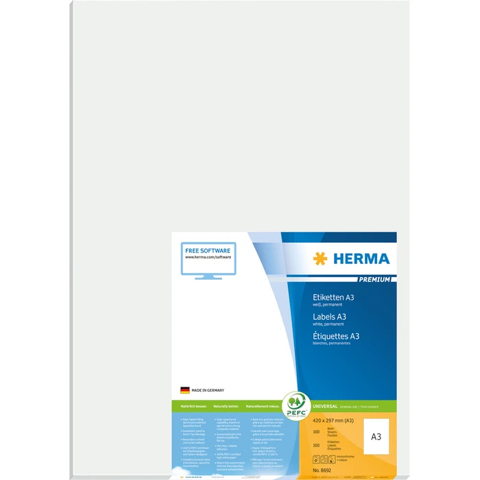 Ετικέτες Herma A3 420X297 100 Sheets DIN A3 100 pcs. 8692