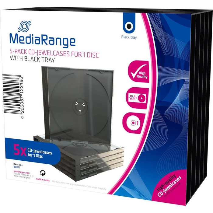 Θήκη CD/DVD MediaRange Leerbox 5pcs Single JewelCase retail