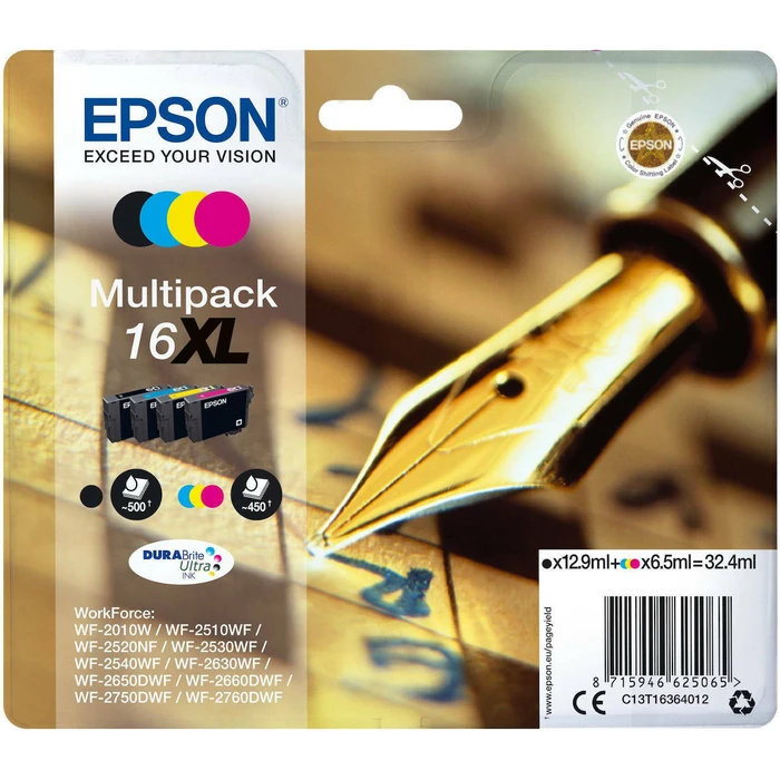 Μελάνι Epson DURABrite Ultra XL Multipack BK/C/M/Y T 163 T 1636