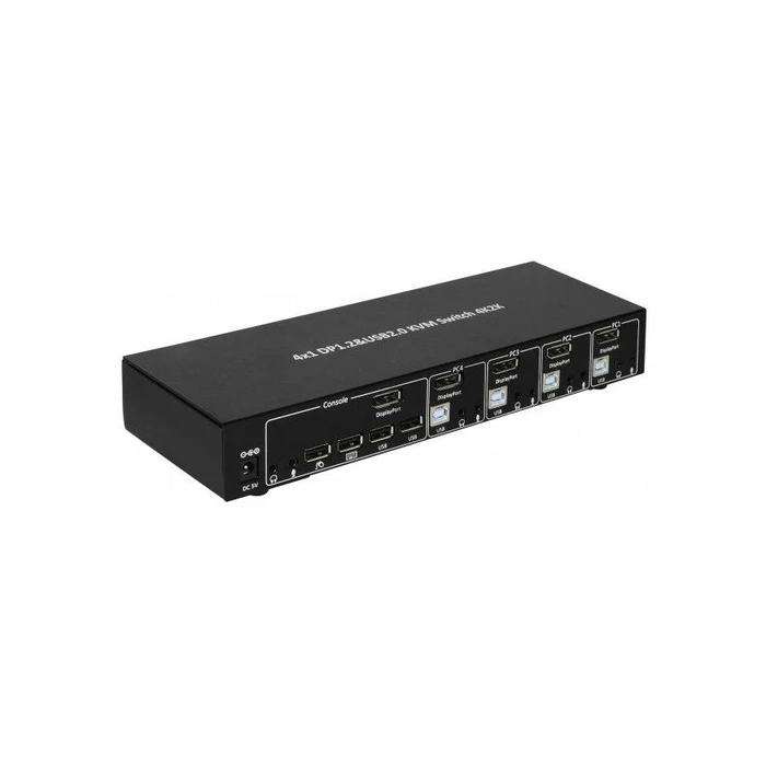 KVM Switch Techly KVM , 4 -Port, Display -Port 1.2