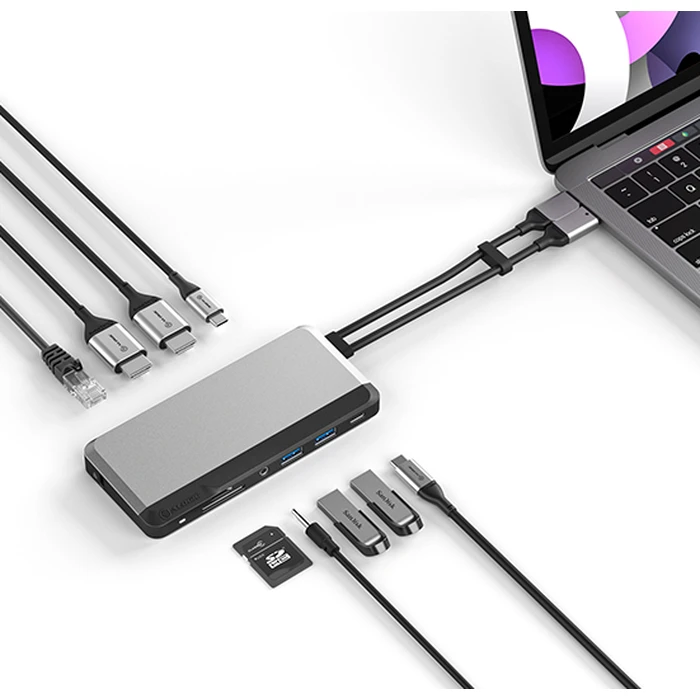 Docking Station Alogic Twin Super Dock 10-in-1 Dual USB-C