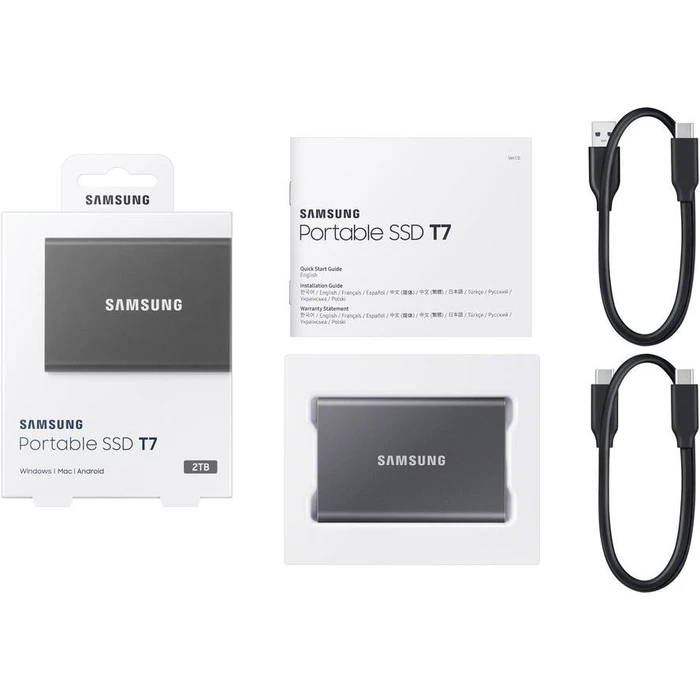 Εξωτερικός Σκληρός Δίσκος 2TB Samsung T7 USB3.2 Gen.2 Titan Gray