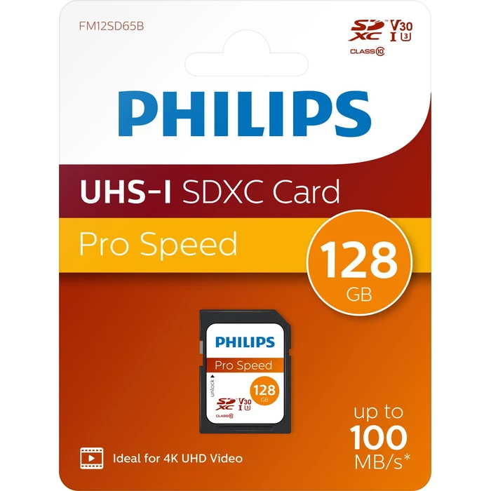 Κάρτα Μνήμης SDXC 128GB Philips V30 A1