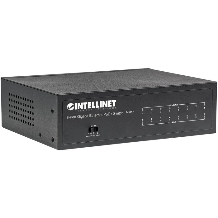 Network Switch Intellinet 8-Port Gigabit Ethernet PoE+ 60W Desktop