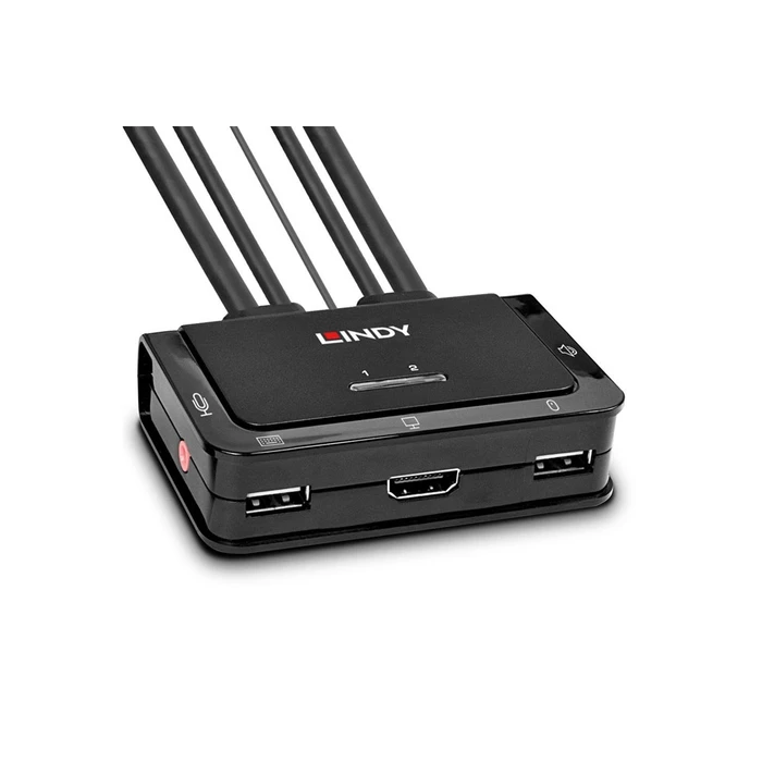 KVM Switch Lindy 2 Port HDMI 2.0 18G, USB 2.0 Audio