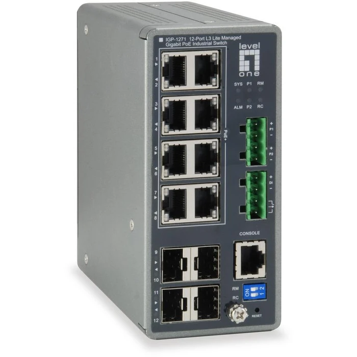 Network Switch LevelOne 8x GE IGP-1271 4xGSFP 240W 8xPoE