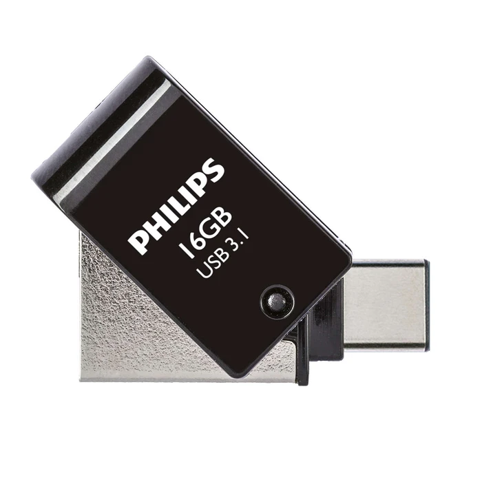 USB Flash 16GB Philips 2 in 1 Black OTG USB C + USB 3.1