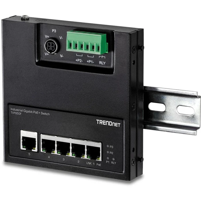 Network Switch Trendnet Industrie 5 -Port Gbit Unman. PoE+ FA Metal
