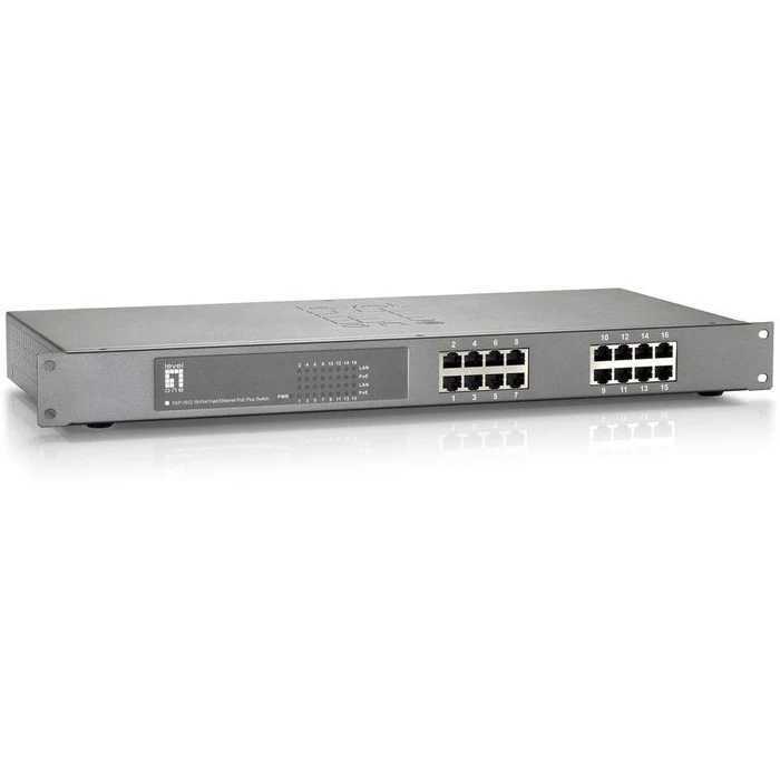 Network Switch LevelOne 16x FE FEP-1612 19" 480W 16xPoE