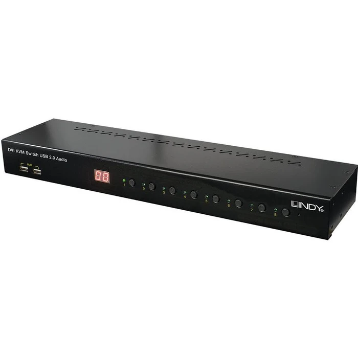 KVM Switch Lindy DVI-I Single Link USB 2.0 Audio Pro 8 Port