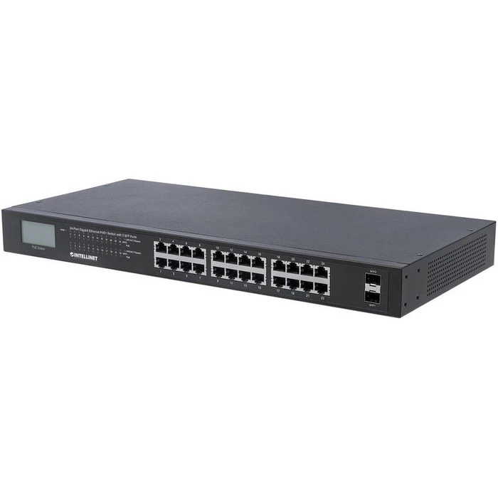 Network Switch Intellinet PoE+ 24-Port Gigabit mit 2 SFP-Ports 370W