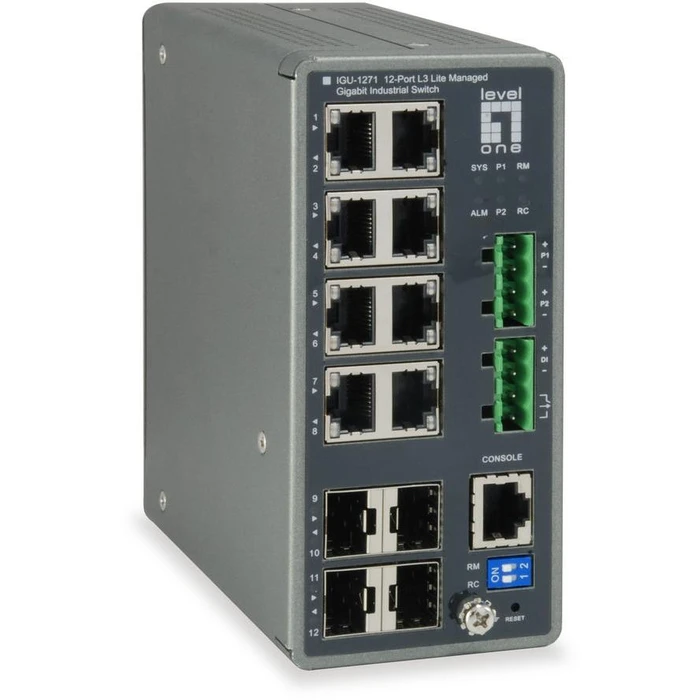 Network Switch LevelOne 8x GE IGU-1271 4xGSFP 8xPoE