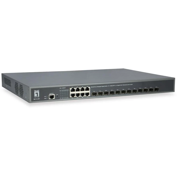 Network Switch LevelOne 8x GE GTL-2091 12xGSFP 19"