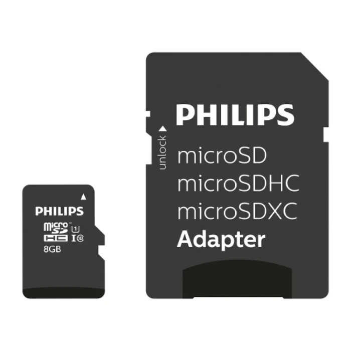Κάρτα Μνήμης microSDHC 8GB Philips (FM08MP45B00)