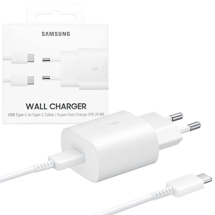 Φορτιστής Πρίζας Samsung Fast Travel USB-C 25W 1m white