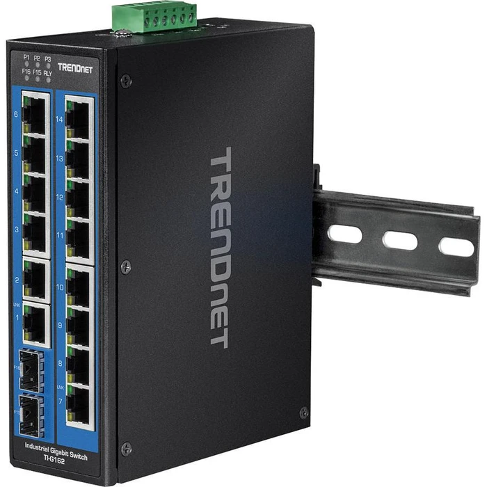 Network Switch TRENDnet Industrie 16Port Gbit DIN-Rail