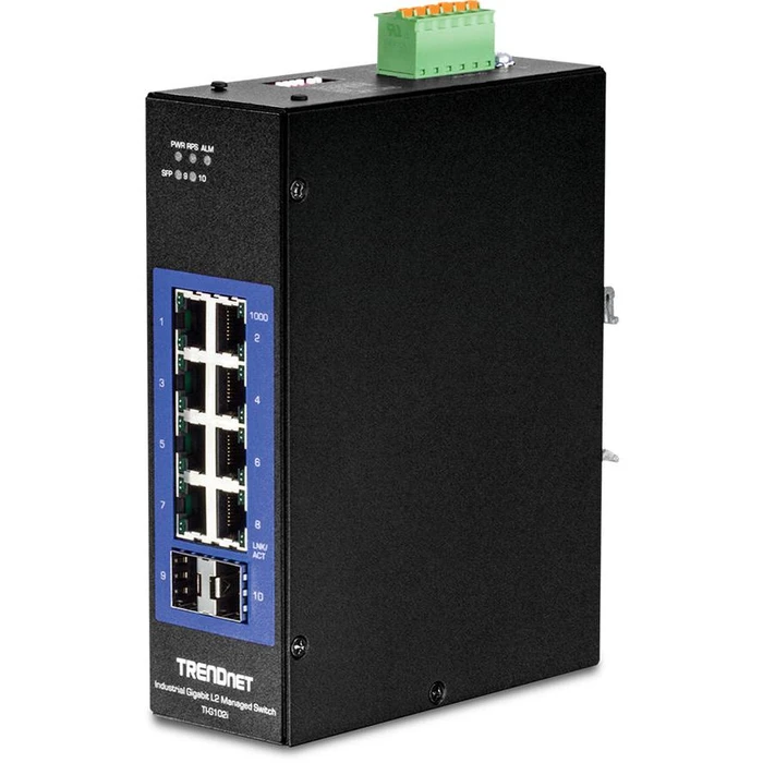 Network Switch TRENDnet Industrie 10 Port Gbit L2 Managed DIN-Rail