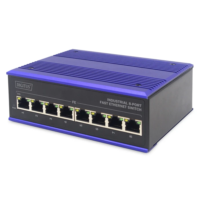 Network Switch DIGITUS Industrial 8-Port Fast Ethernet PoE