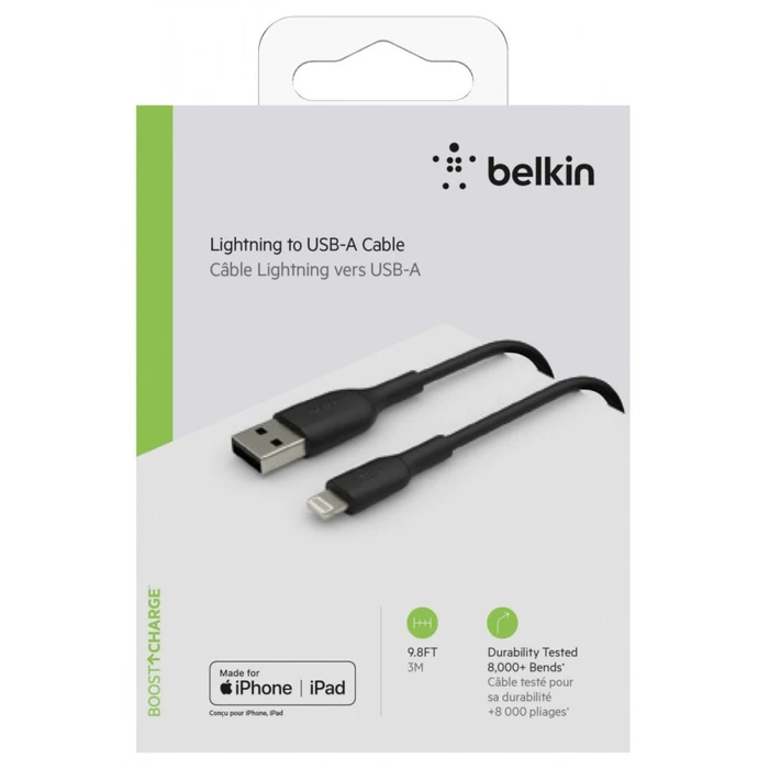 Καλώδιο Belkin Lightning 3m, PVC, black