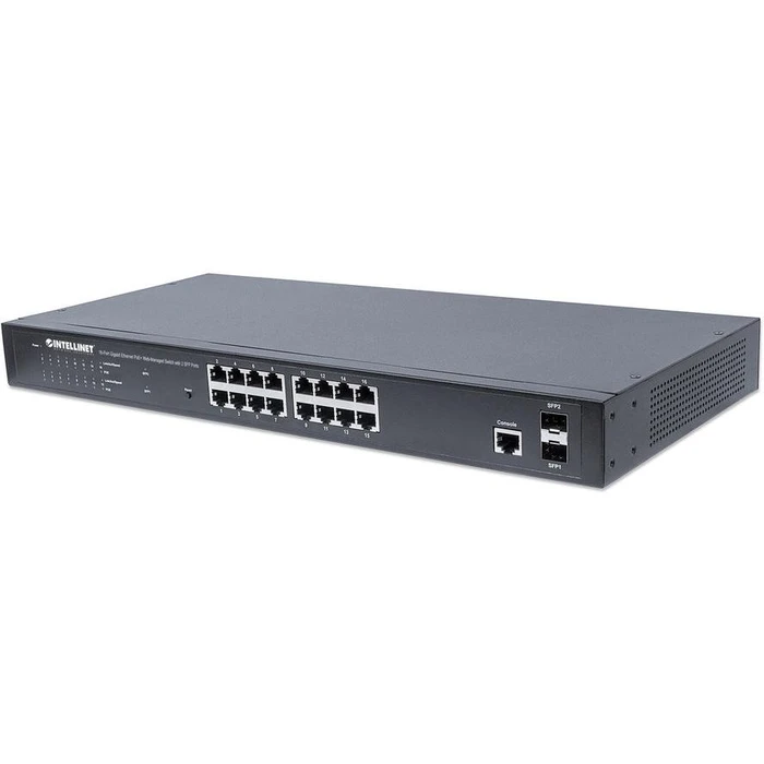 Network Switch Intellinet 16x GE Web-Managed 2 SFP-Ports 16x PoE+