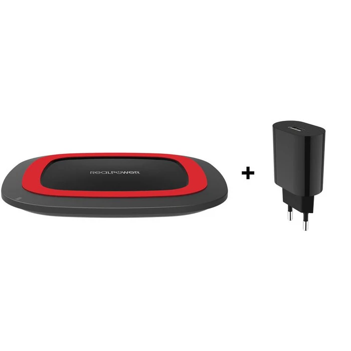 Ασύρματος Φορτιστής RealPower FreeCharger-10 black / red Qi