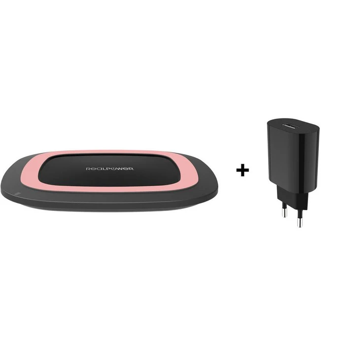 Ασύρματος Φορτιστής RealPower FreeCharger-10 black / pink Qi