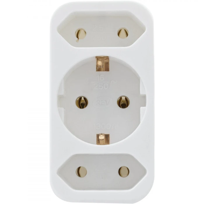 Αντάπτορας ρεύματος REV transition plug 2-fold + 1 white