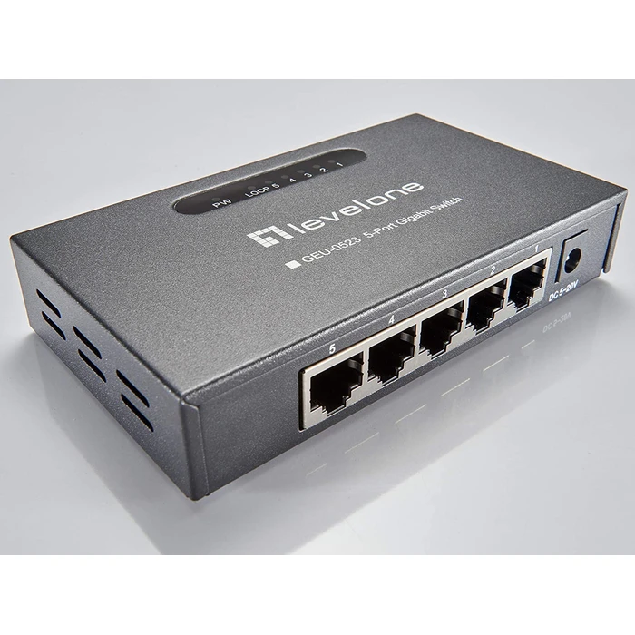 Network Switch LevelOne 5x GE GEU-0523 Metall