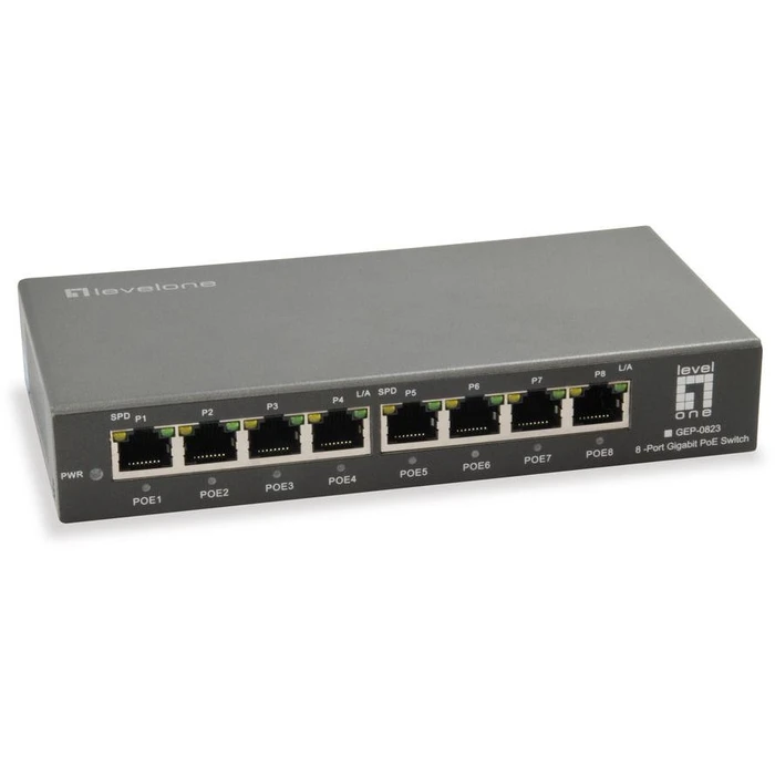 Network Switch LevelOne 8x GE GEP-0823 120W 8xPoE+