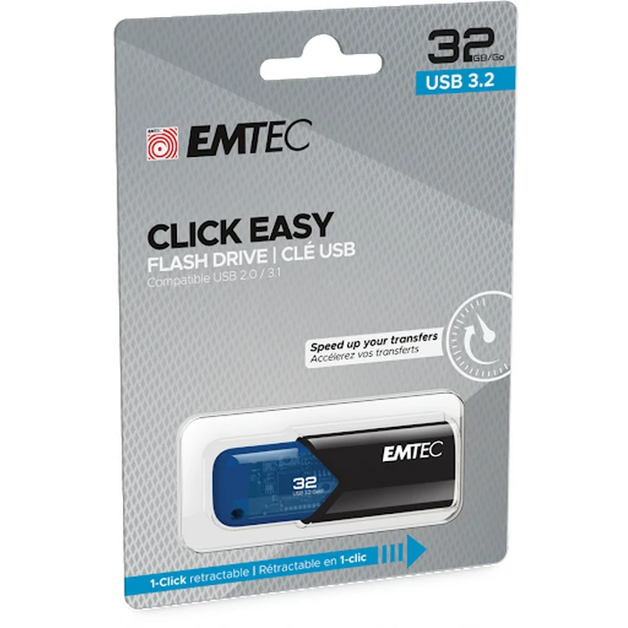 USB Flash 32GB EMTEC B110 USB 3.2 Click Easy Blue