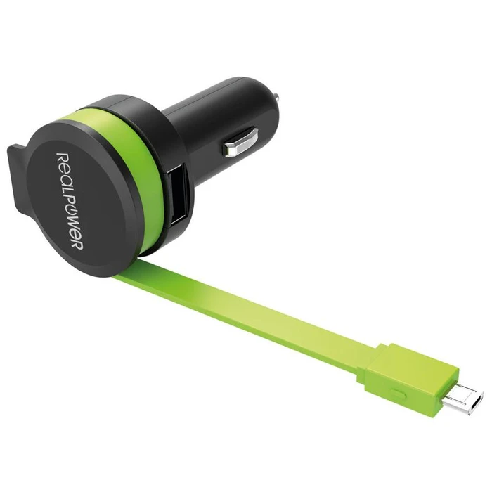 Φορτιστής Αυτοκινήτου RealPower M - integrated MicroUSB Cable + 1x USB