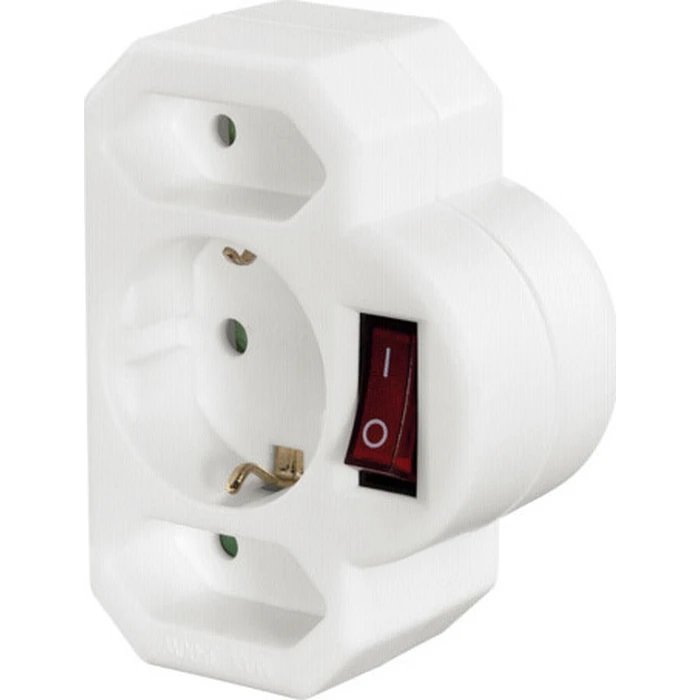 Πολύπριζο Hama Multi Socket 3-fold adapter with switch white