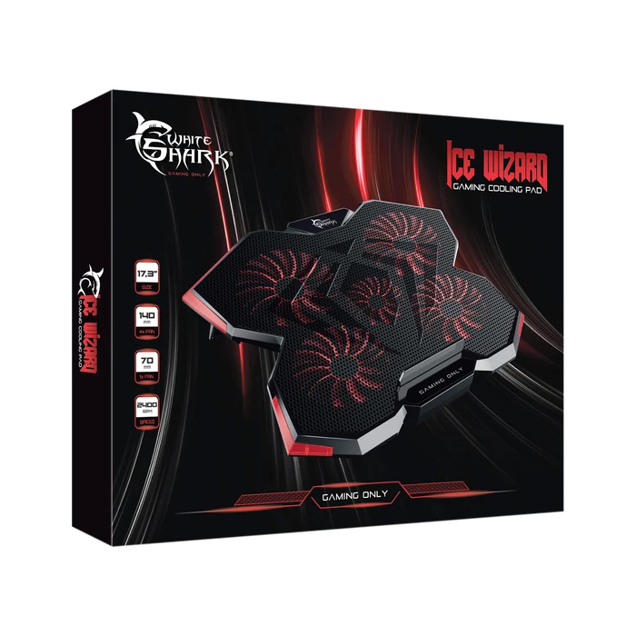 Βάση Laptop White Shark COOLING PAD ICE WIZARD 4 FANS