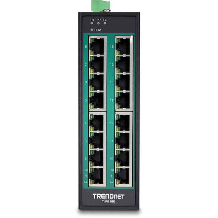 Network Switch Trendnet 16-Port Industrial Gigabit PoE+ DIN-Rail