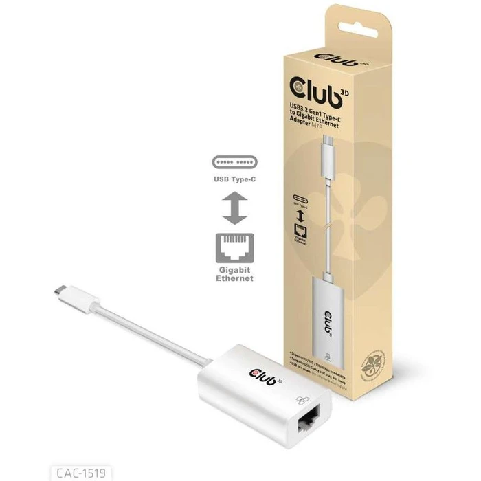 Αντάπτορας Δικτύου USB Club3D 3.2 Typ C > RJ-45 Gigabit LAN male / female