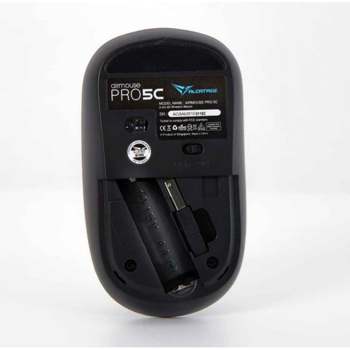 Ποντίκι Ασύρματο Alcatroz Wireless TWO WAY DONGLE (USB+TYPE-C) SILENT Black