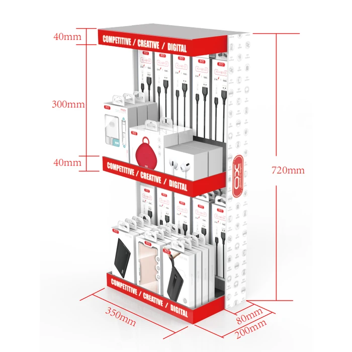 XO ZSJ002 Διπλό επιτραπέζιο ράφι προβολής 720x300x200