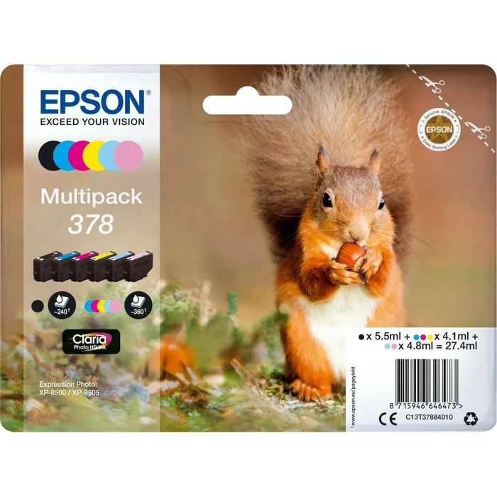 Μελάνι Epson Multipack Claria Photo HD T 378 (6 colors) T 3788