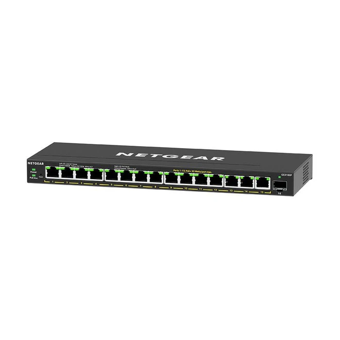 Network Switch NETGEAR 16x GE GS316EPP-100PES PoE+ Gigabit 231W 1SF
